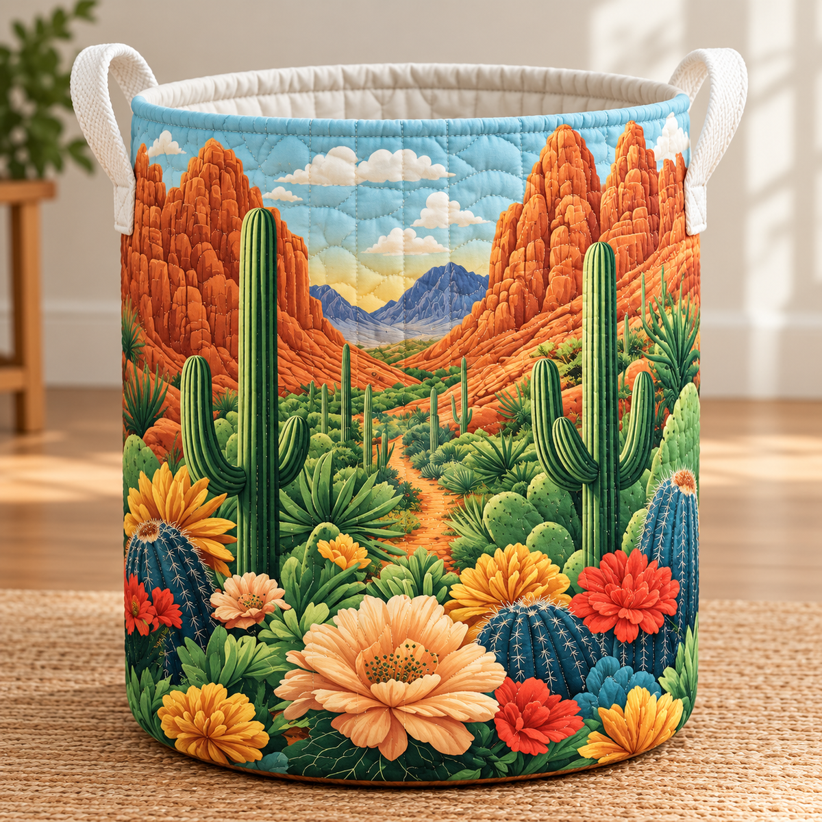 Red Rock Cactus Christmas Gifts laundry basket