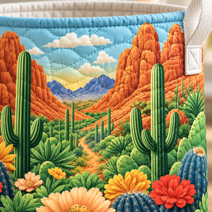 Red Rock Cactus Christmas Gifts laundry basket close-up