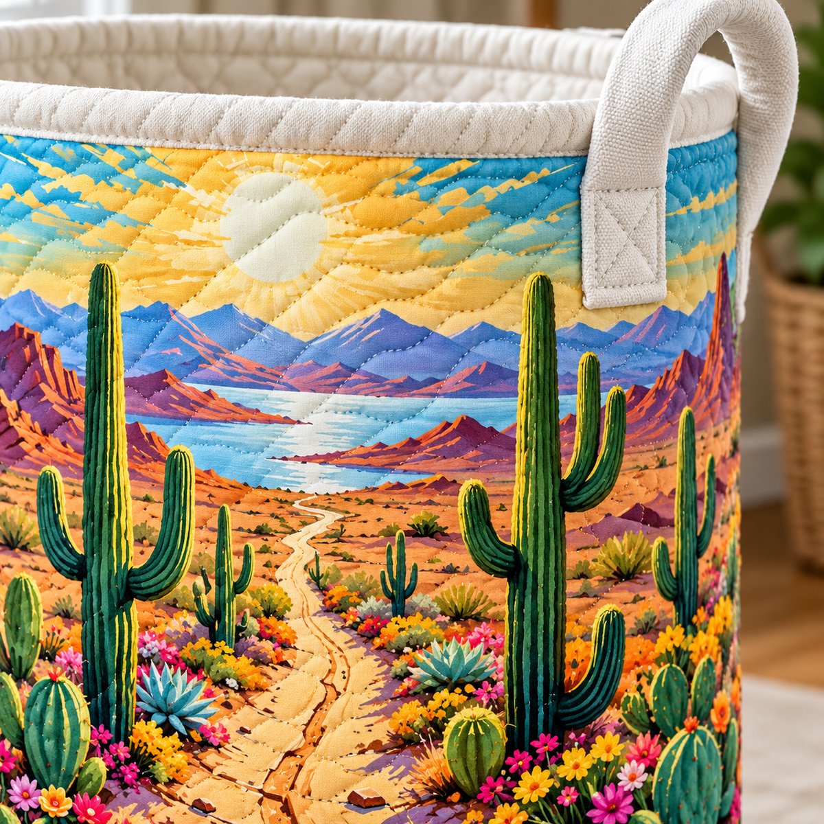 Desert Sunshine Christmas Gifts laundry basket close-up