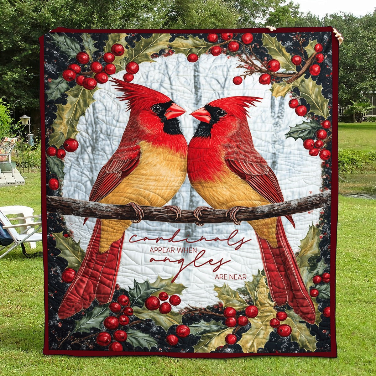 Cardinals Appear When Angels Are Near Personalized Cardinal Memorial Blanket, Sympathy Gifts