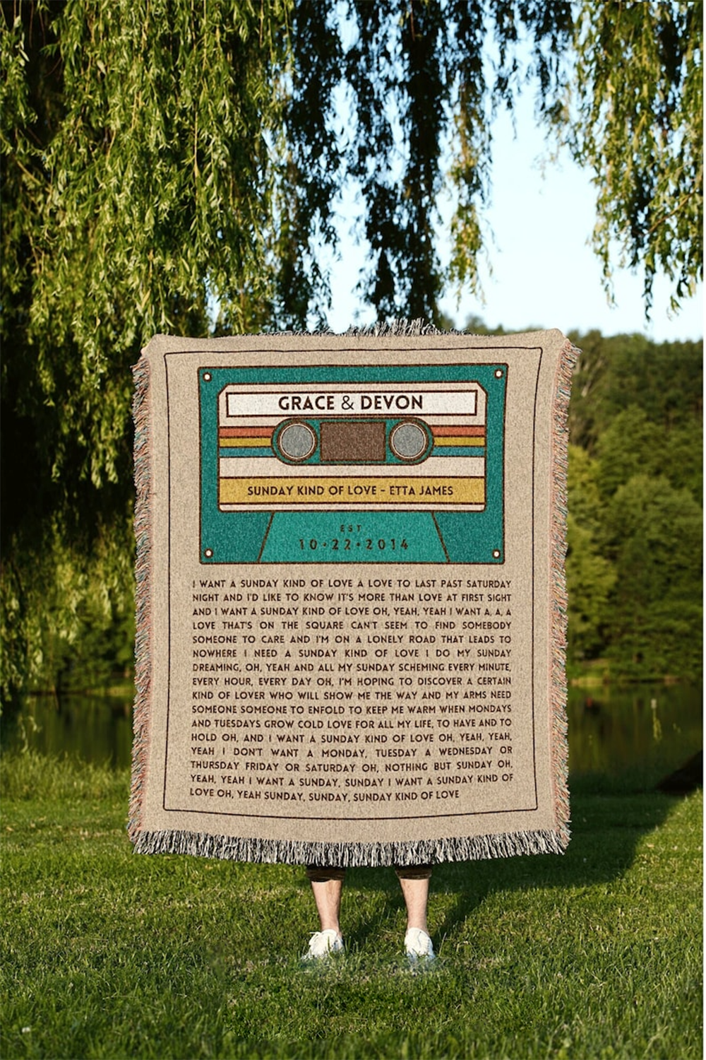 Our Song Custom Blanket for Couples Woven Blanket, Christmas Home Decor, Christmas Gifts