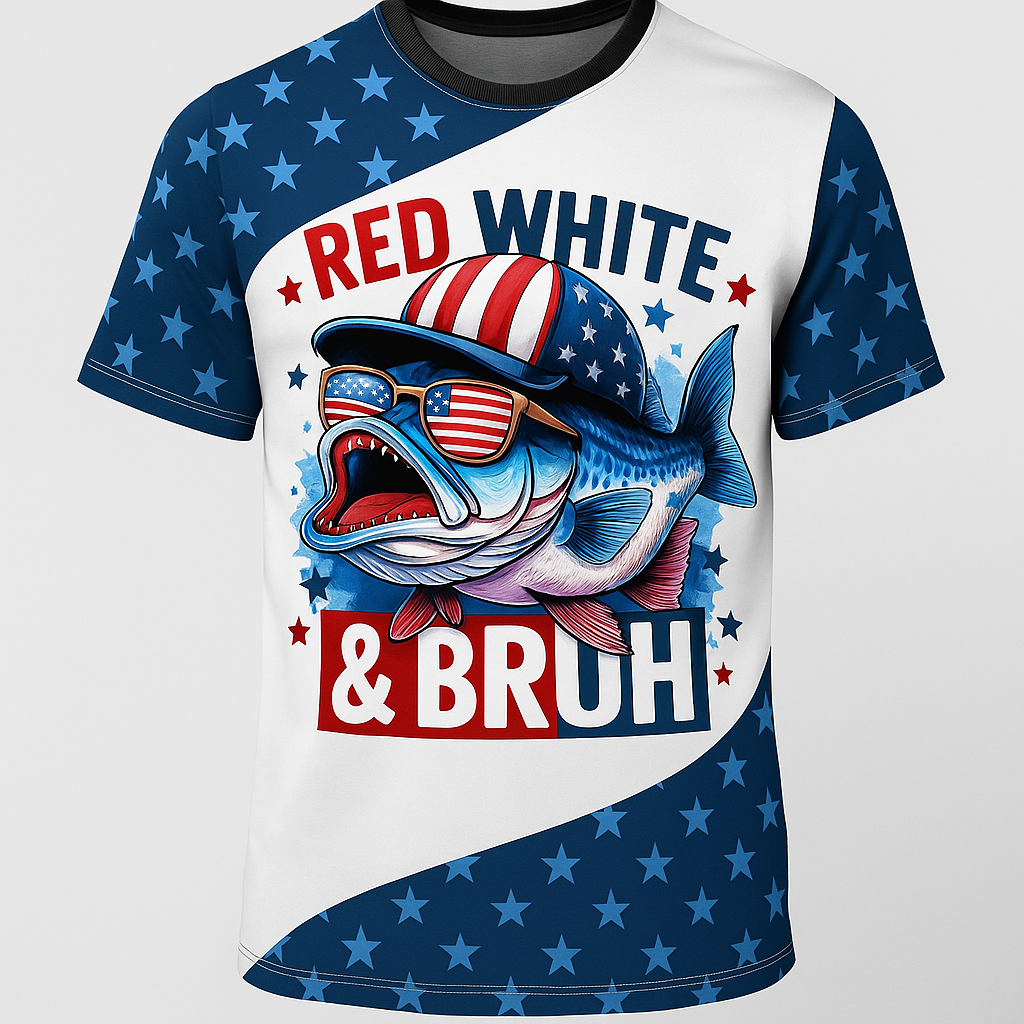 Fishing Shirt, 4th of July, Fishing Shirts for Men, Fishing Long Sleeve Shirt