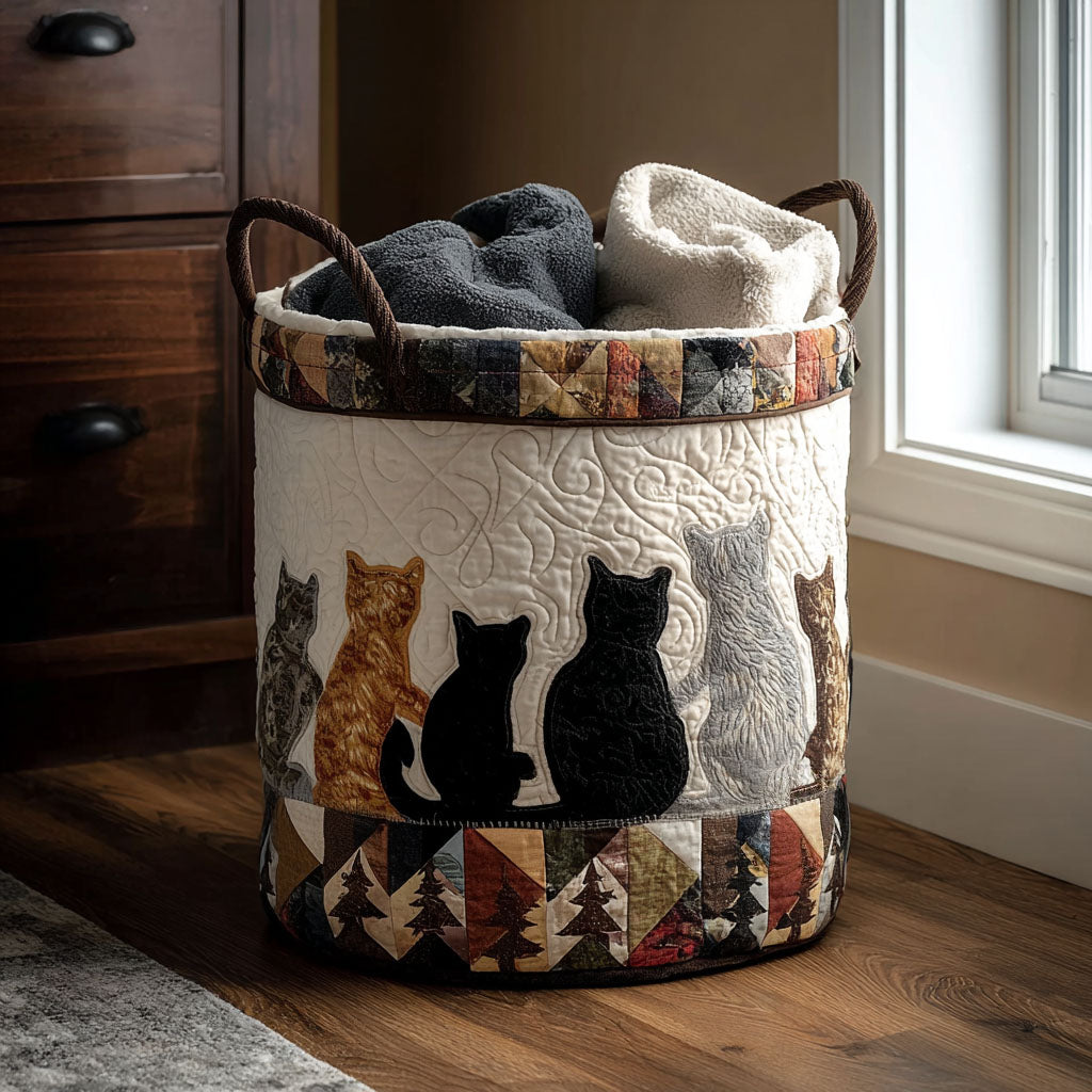 Cozy Cat Gathering Laundry Basket Laundry Gifts, Housewarming Gift Ideas, Mother's Day Gifts