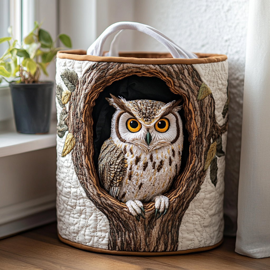 Cozy Owl Laundry Basket Laundry Gifts, Housewarming Gift Ideas, Mother's Day Gifts