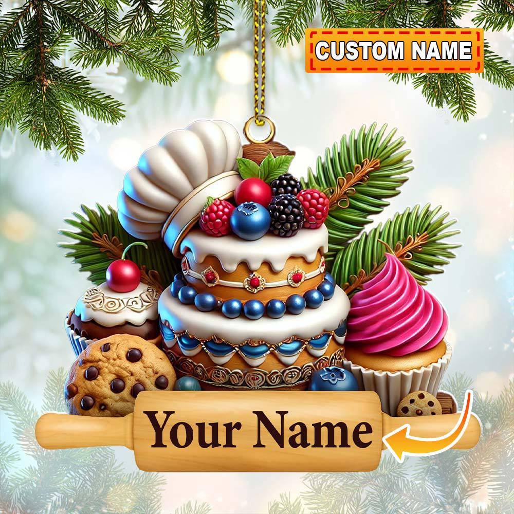 Cupcake Ornament, Custom Cupcake Acrylic Ornament, Gift For Sweet Lovers