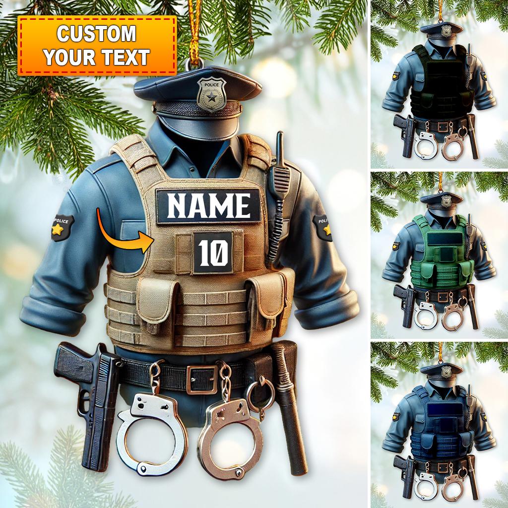 Personalized Police Ornaments, Acrylic Ornament, Gifts For Police Officers