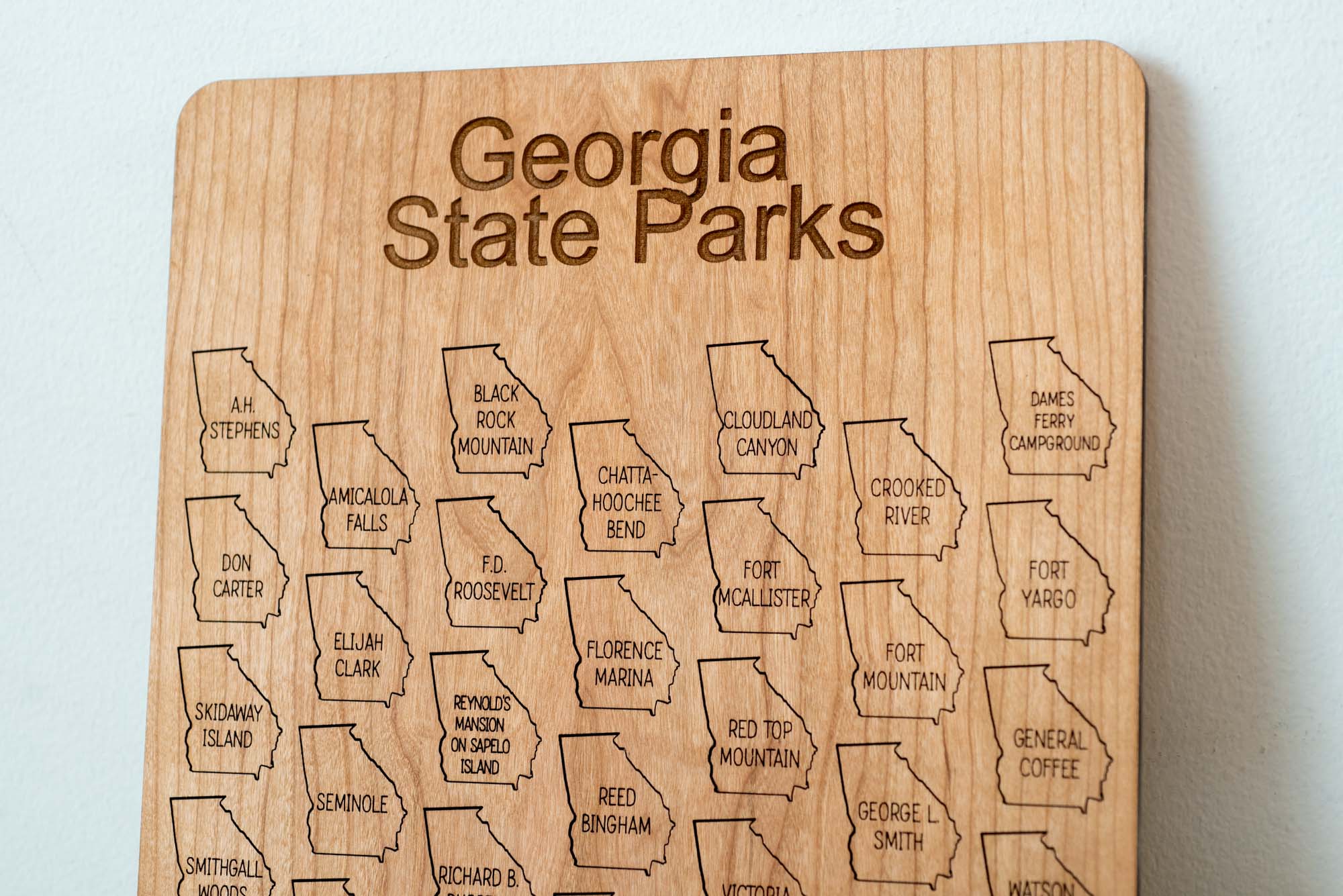 Georgia State Parks Tracker, Gift For Nature Lover, Wooden Tracker