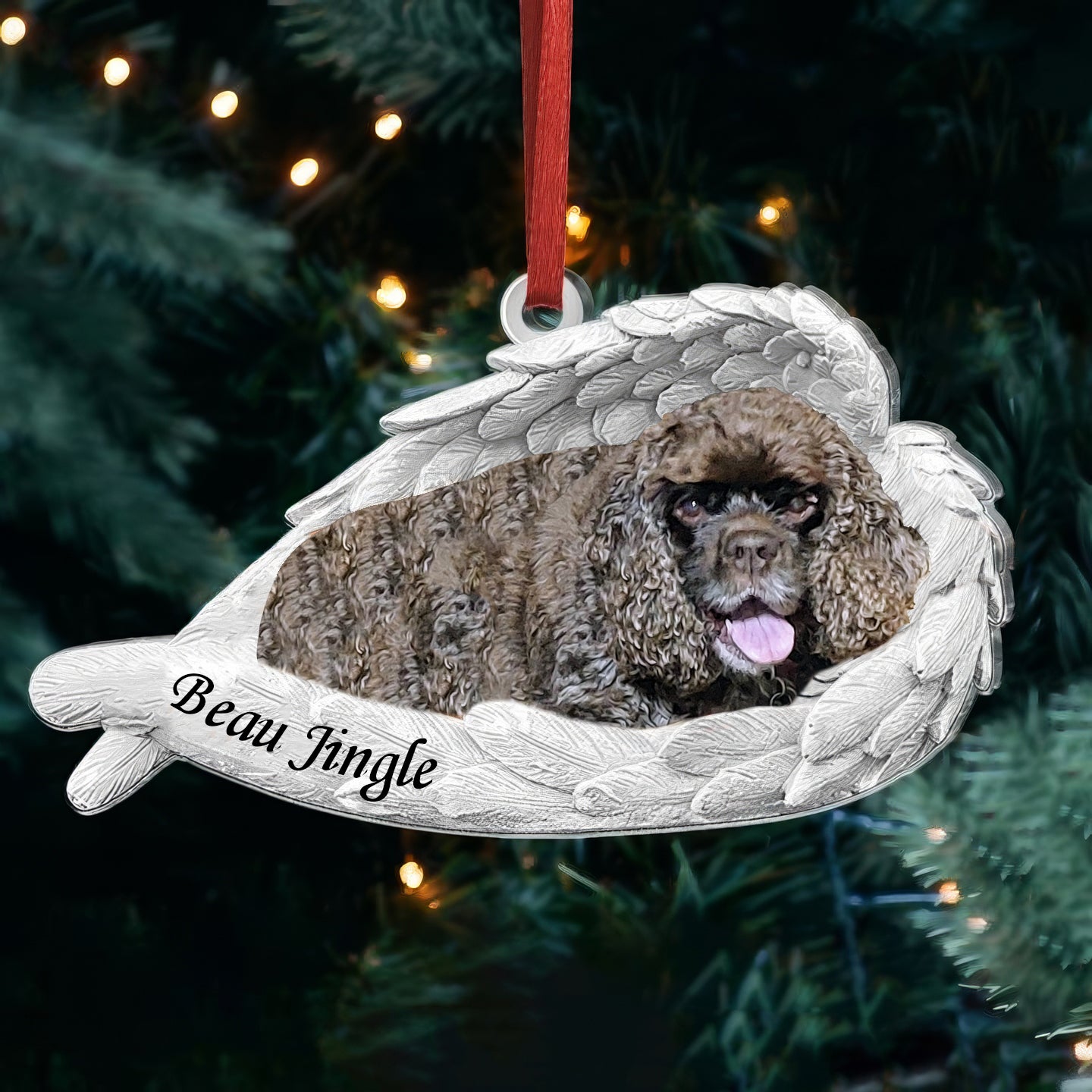 Custom Photo Dog Acrylic Christmas Ornament, Gift For Pet Owners, Dog Lover Gifts