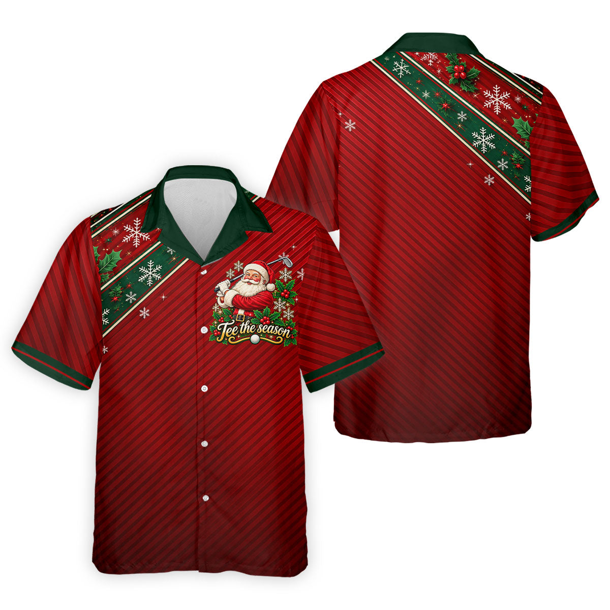 Christmas Tee The Season Santa Golf Shirt, Mens Golf Apparel, Golf Gifts For Men