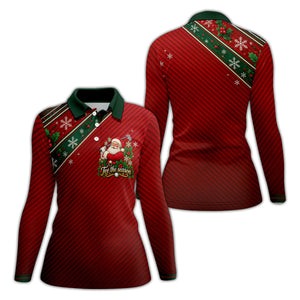 Christmas Tee The Season Santa Golf Shirt, Ladies Golf Shirts, Womens Golf Clothing