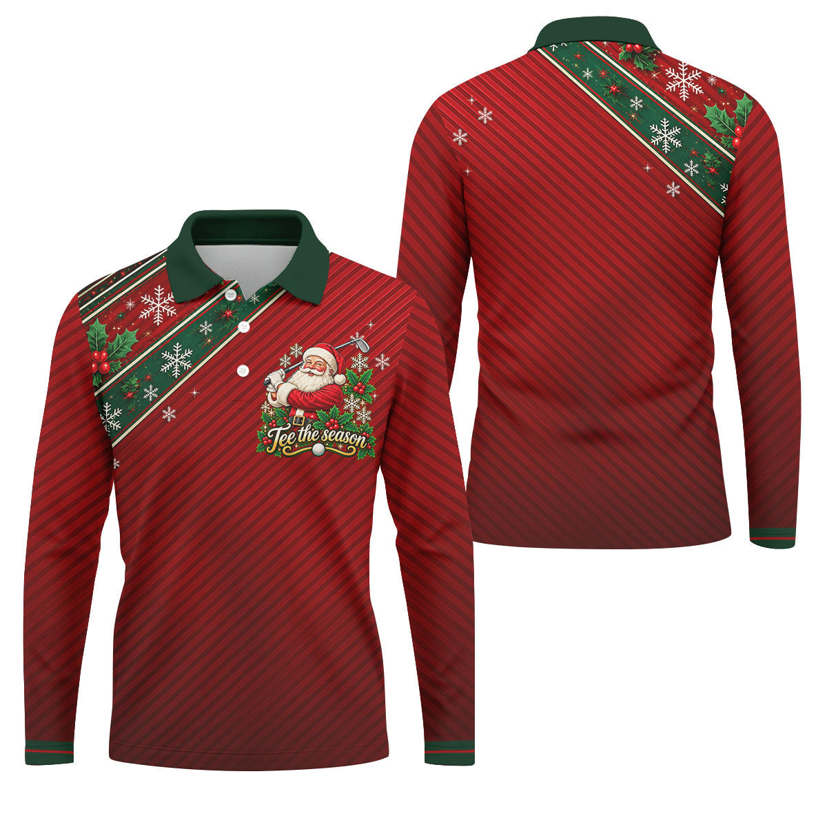 Christmas Tee The Season Santa Golf Shirt, Mens Golf Apparel, Golf Gifts For Men