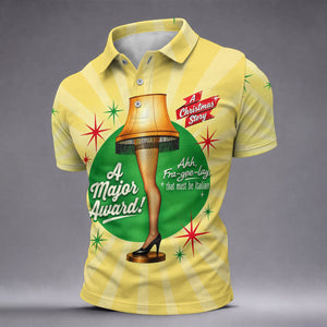 Christmas Leg Lamp Major Award Golf Shirt, Mens Golf Shirts, Funny Mens Golf Shirts