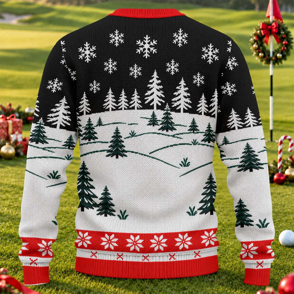 Black Merry Golfmas Ugly Christmas Sweater - view 2