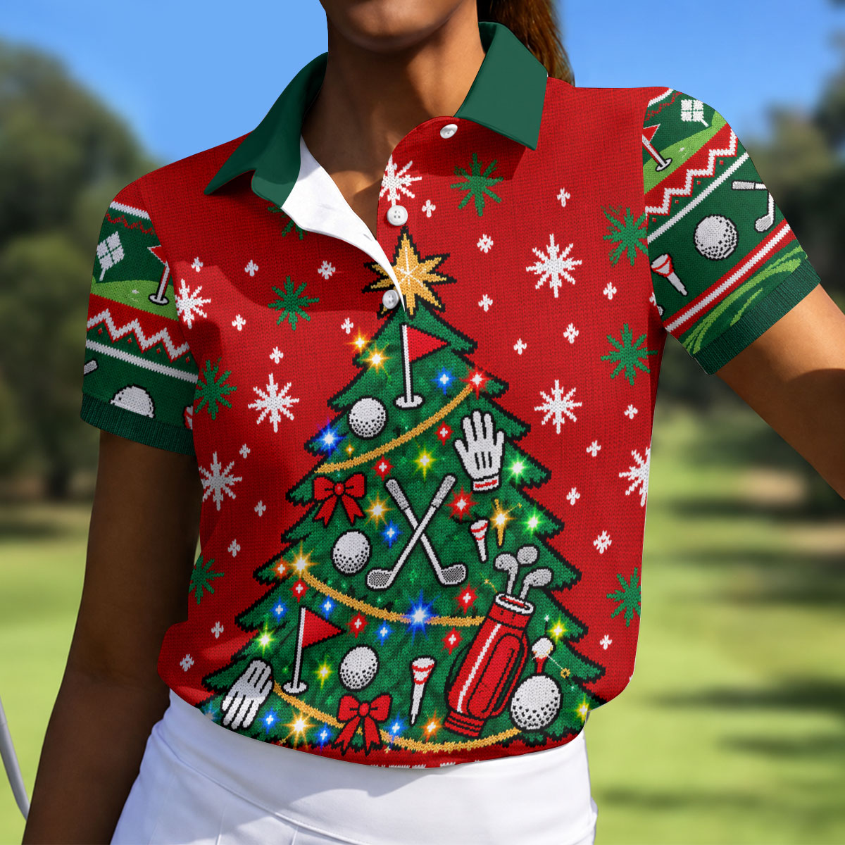 Oh Christmas Tee Golf Tree Golf Shirt, Golf Shirts For Women, Golf Gifts For Women