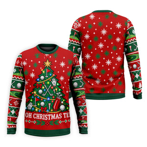 Oh Christmas Tee Golf Tree Golf Shirt, Mens Golf Apparel, Mens Holiday Golf Shirts