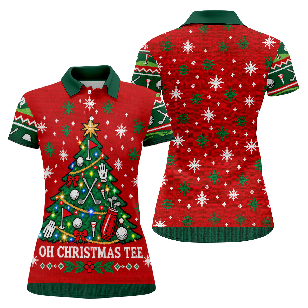 Oh Christmas Tee Golf Tree Golf Shirt, Golf Shirts For Women, Golf Gifts For Women