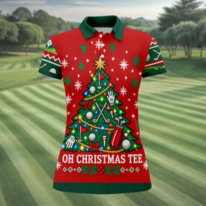 Oh Christmas Tee Golf Tree Golf Shirt, Golf Shirts For Women, Golf Gifts For Women