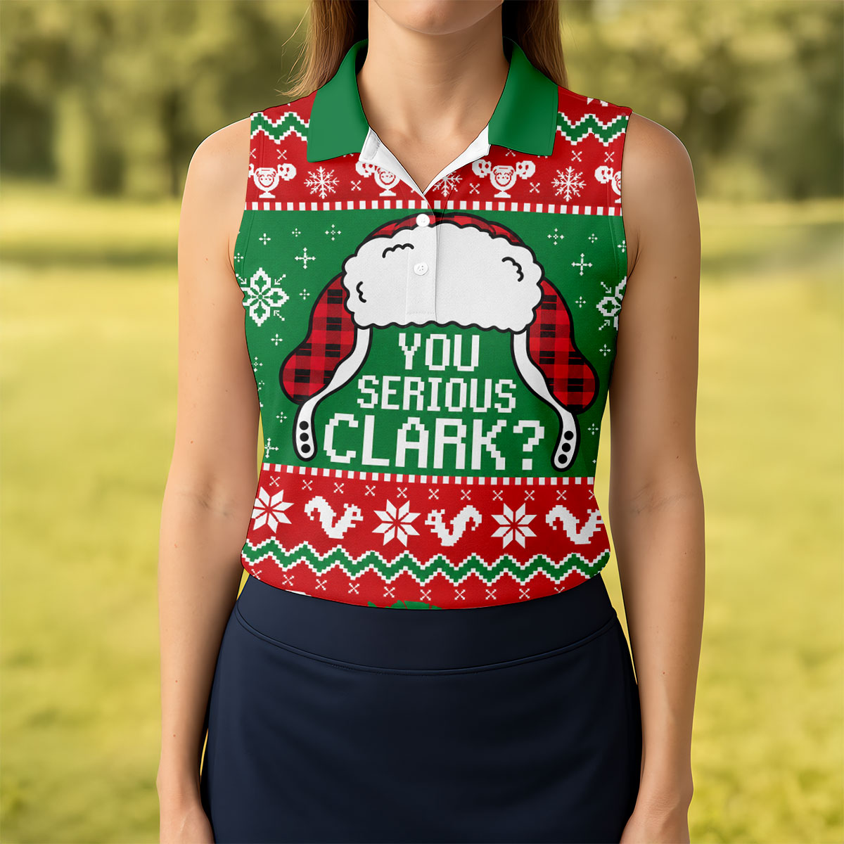 Christmas You Serious Clark Golf Shirt, Womens Golf Apparel, Womens Golf Clothing