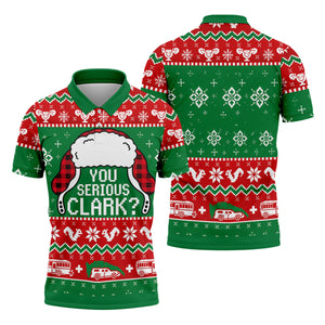 Christmas You Serious Clark Golf Shirt, Golf Shirts For Men, Funny Mens Golf Shirts