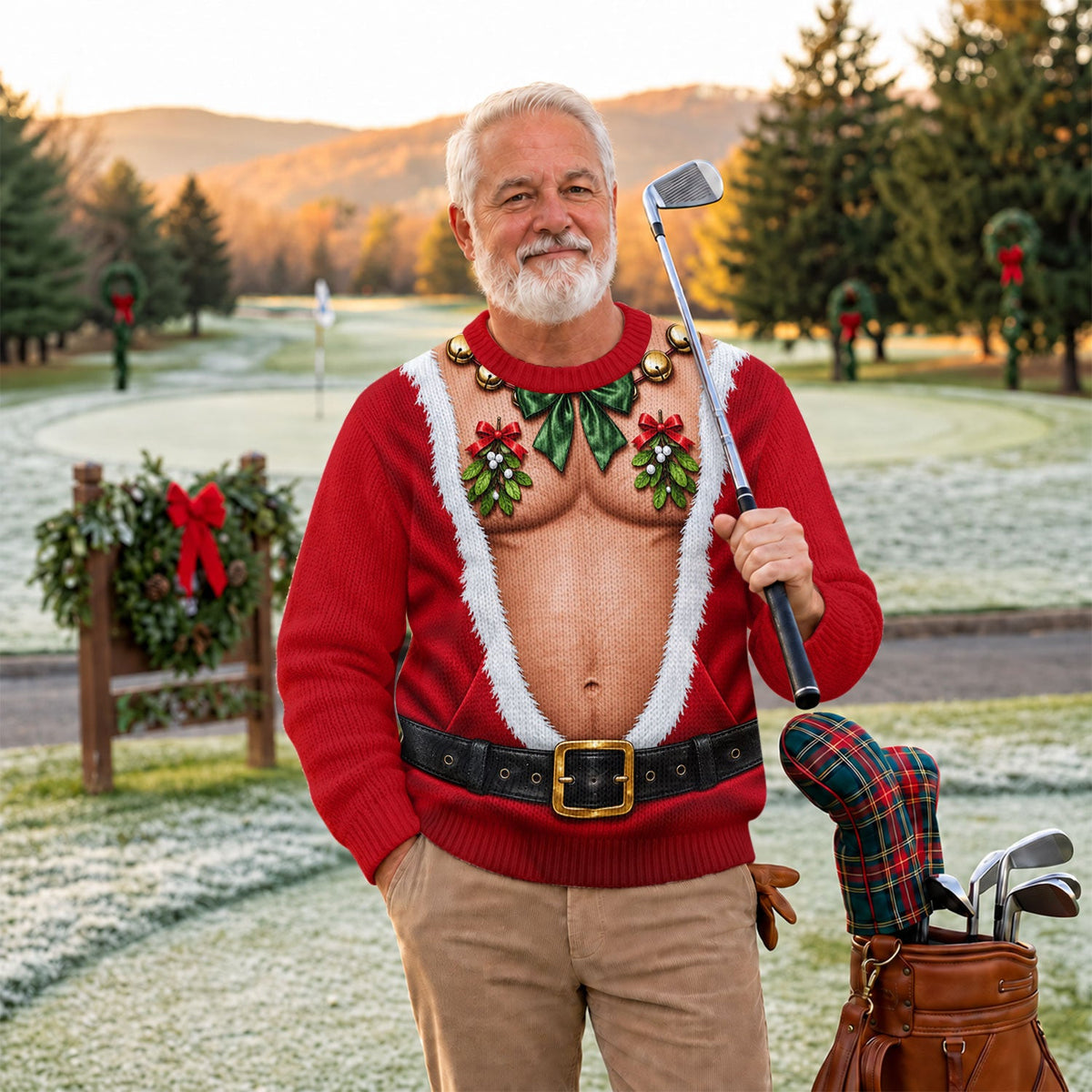 Muscle Santa Suit Ugly Christmas Sweater - view 3