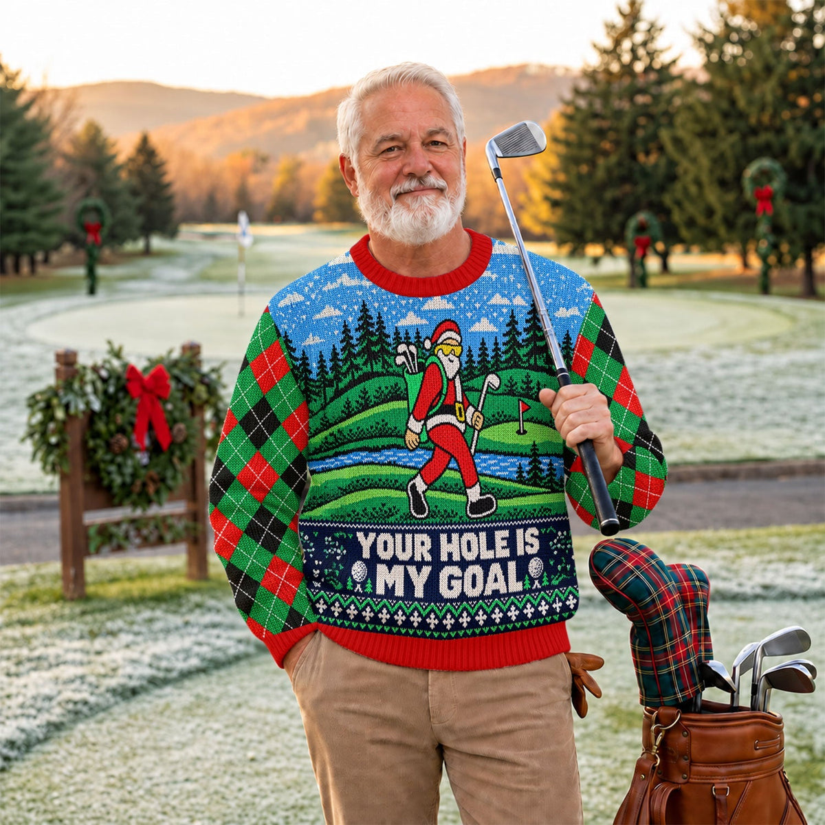 Christmas Your Hole Is My Goal Ugly Sweater, Ugly Sweater Party, Golf Lover Gifts