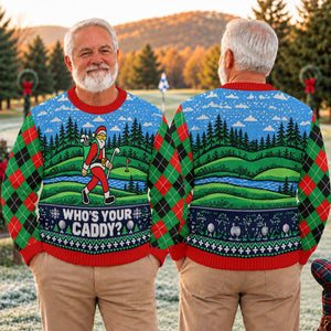 Christmas Who's Your Caddy Santa Ugly Sweater, Christmas Golf Gift, Funny Xmas Gift