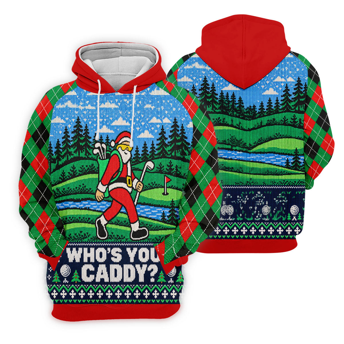 Christmas Who's Your Caddy Santa Golf Shirt, Womens Golf Tops, Womens Golf Apparel