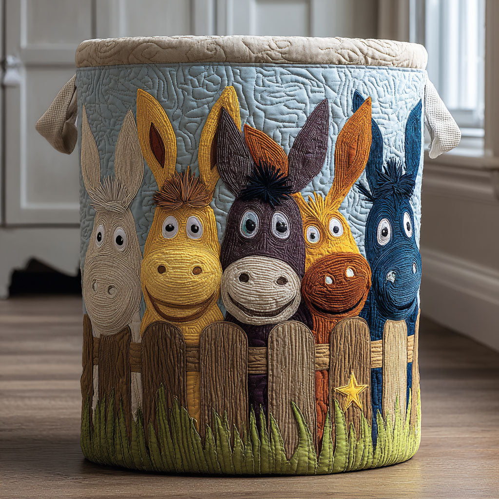 Donkey Faces Laundry Basket Laundry Gifts, Housewarming Gift Ideas, Mother's Day Gifts