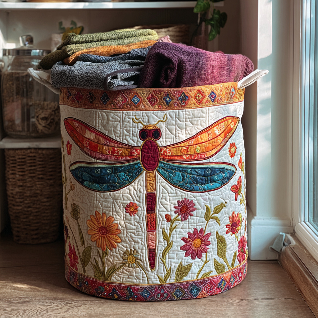 Dragonfly Garden Laundry Basket Laundry Gifts, Housewarming Gift Ideas, Mother's Day Gifts