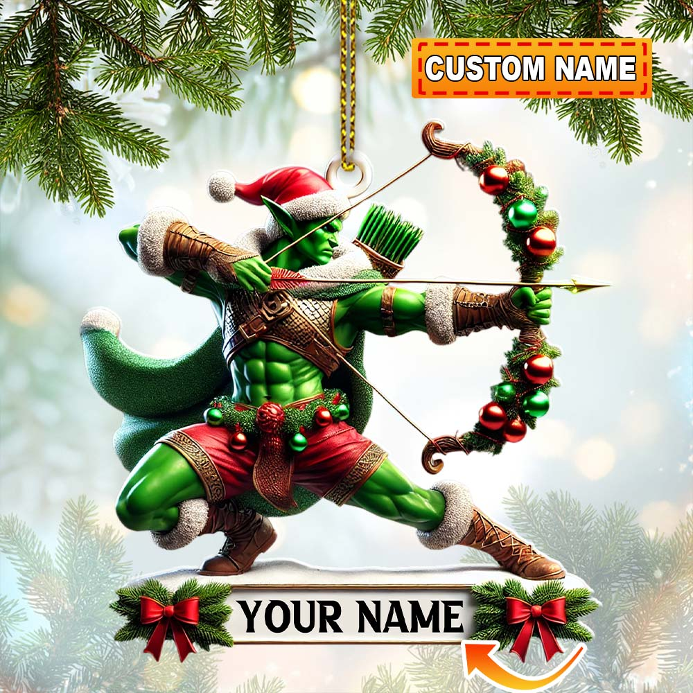 Xmas Elf, Customize Acher Acrylic Ornament, Gifts For Acherry Lover