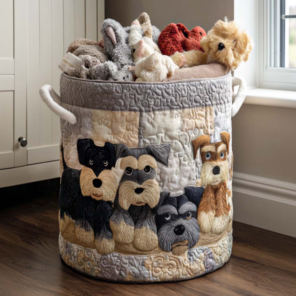 Family Schnauzer Laundry Basket Laundry Gifts, Housewarming Gift Ideas, Mother's Day Gifts