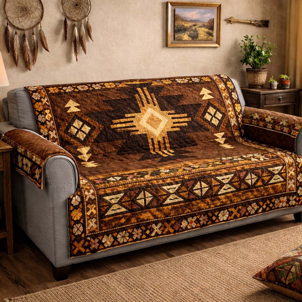 Southwest Heritage Quilted Sofa Cover Fall Halloween Decor For Sofa Couch