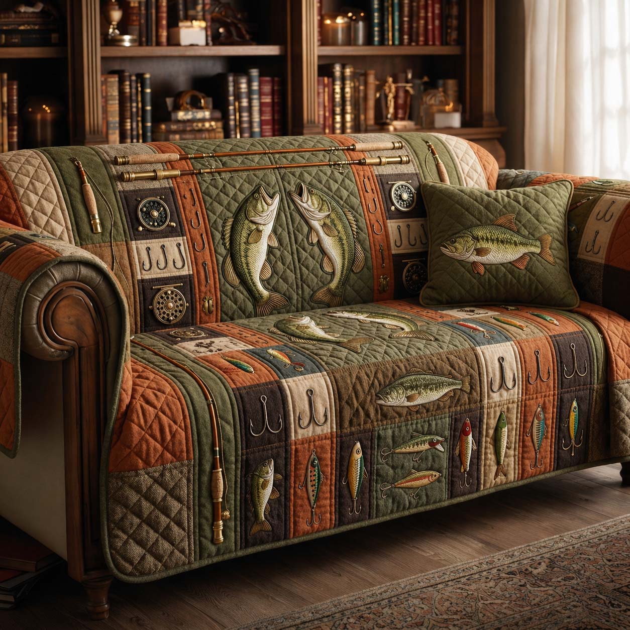 Vintage Bass Heritage Quilted Sofa Cover Fall Halloween Decor For Sofa Couch