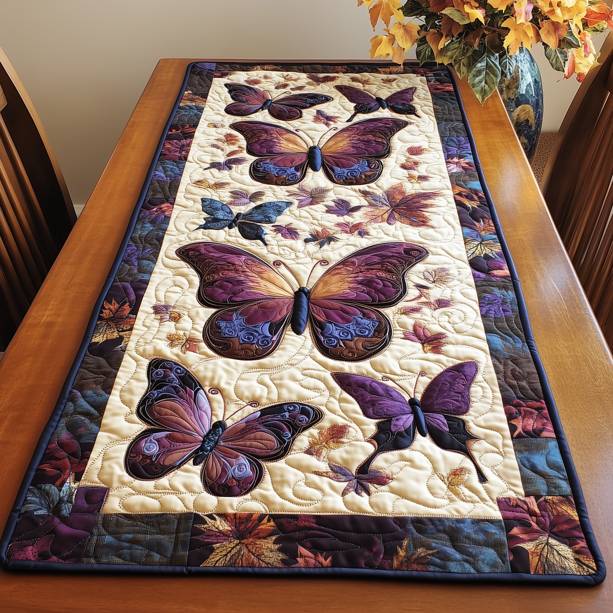 Dreamy Butterfly Quilted Table Runner, Easter Table Runner, Spring Table Runner, Mother's Day Gifts