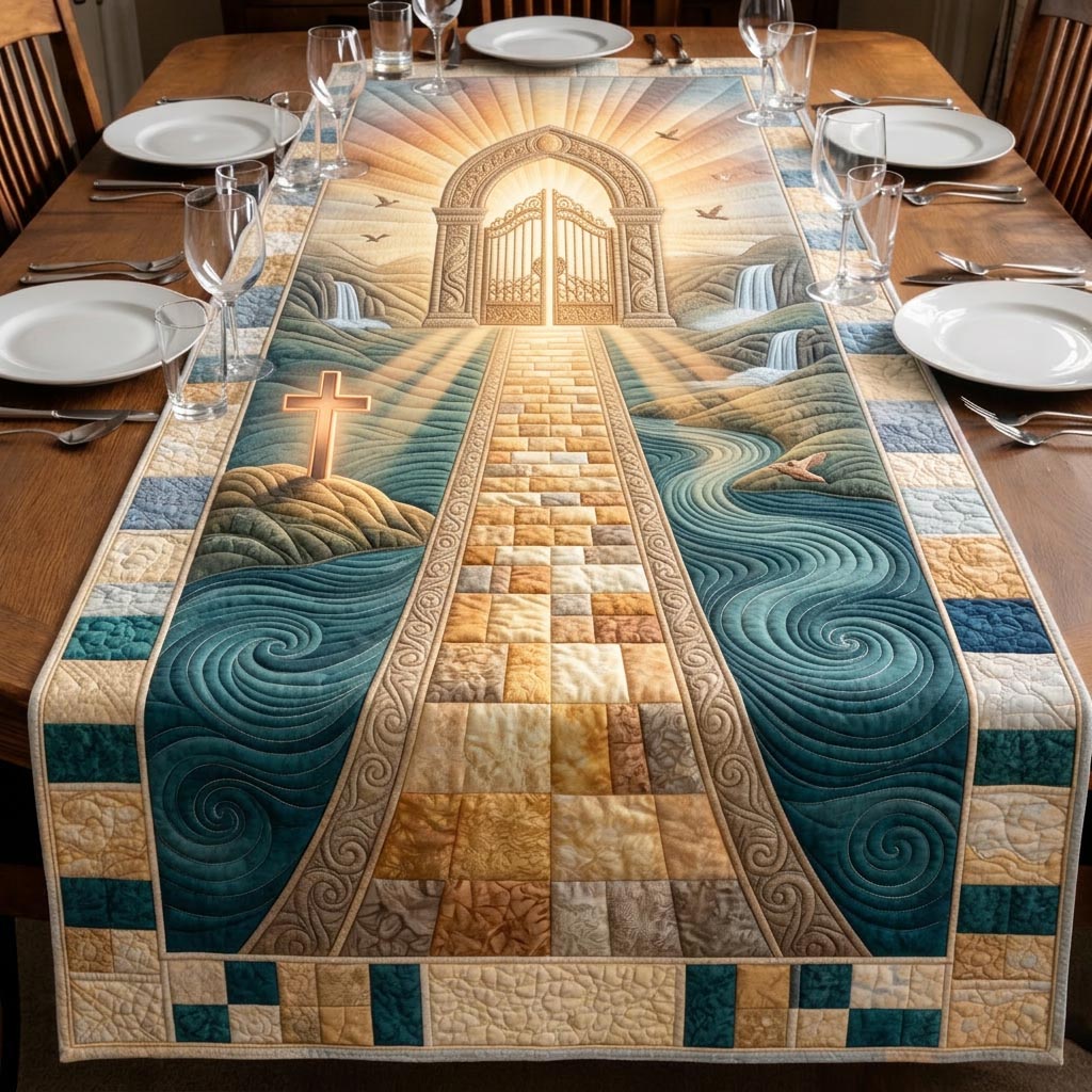 Sacred Pesach Quilted Table Runner, Easter Table Runner, Spring Table Runner, Mother's Day Gifts