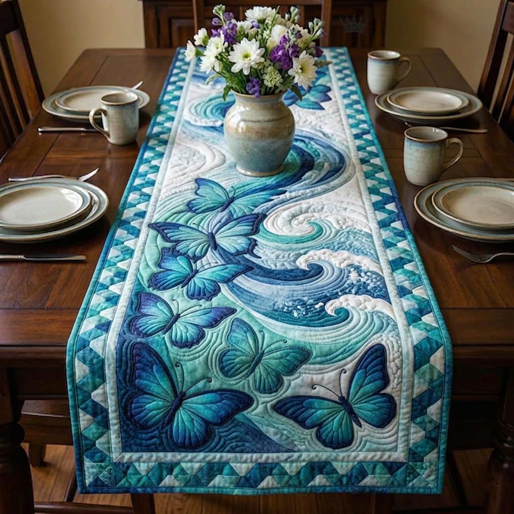Butterfly Dream Quilted Table Runner, Easter Table Runner, Spring Table Runner, Mother's Day Gifts