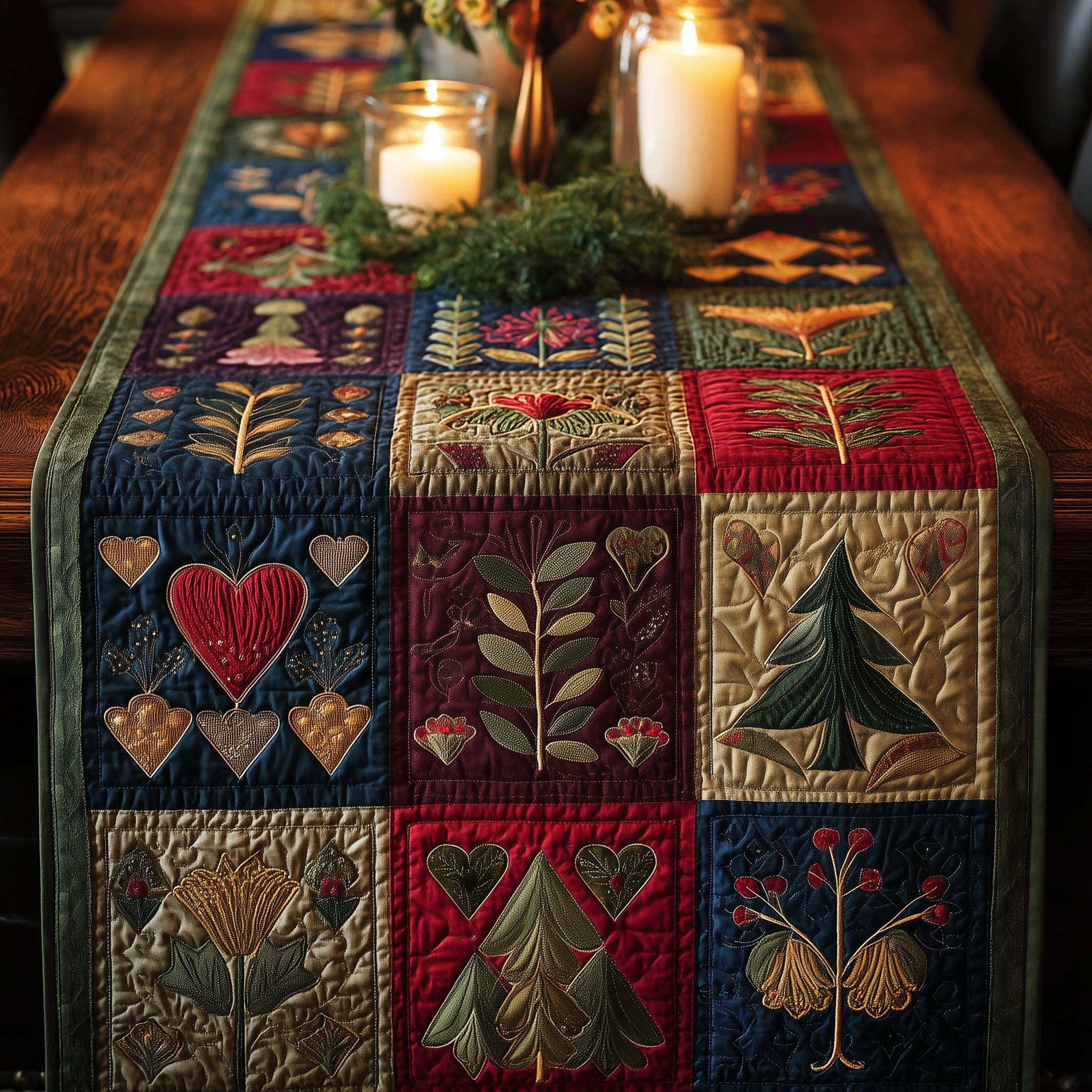 Christmas Vibe Quilted Table Runner, Easter Table Runner, Spring Table Runner, Mother's Day Gifts