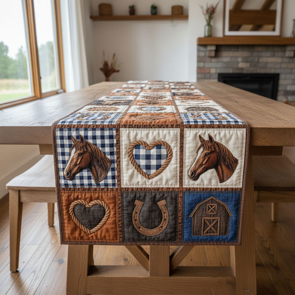 Patchwork Ranch Quilted Table Runner, Easter Table Runner, Spring Table Runner, Mother's Day Gifts