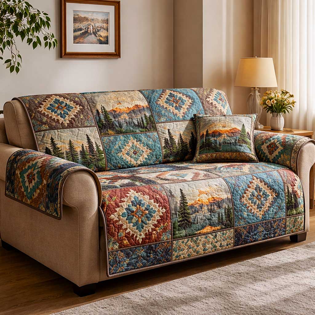 Heritage Weave Quilted Sofa Cover Fall Halloween Decor For Sofa Couch