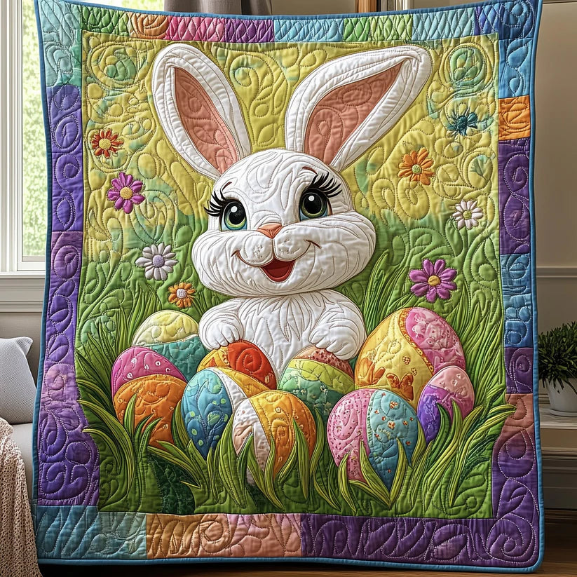 Easter Garden Quilt Blanket, Bunny Blanket, Bedding Set, Mother's Day Gift, Easter Decor, Easter Gift