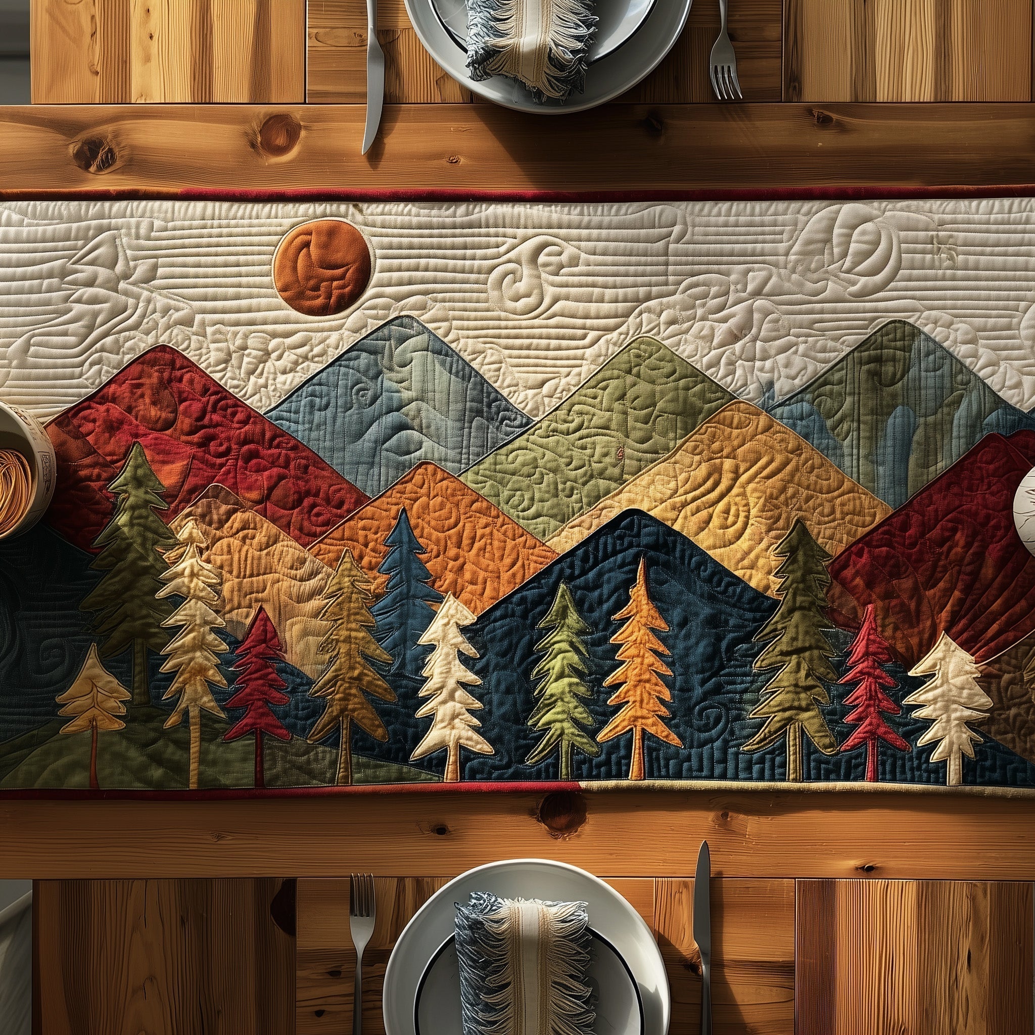 Forest Quilted Table Runner, Easter Table Runner, Spring Table Runner, Mother's Day Gifts