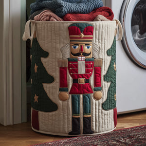 Classic Red Christmas Nutcracker laundry basket