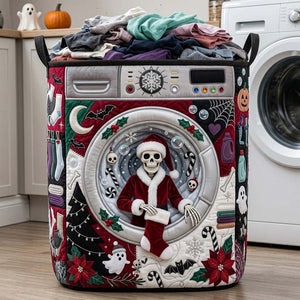 Skeleton Santa Laundry Basket