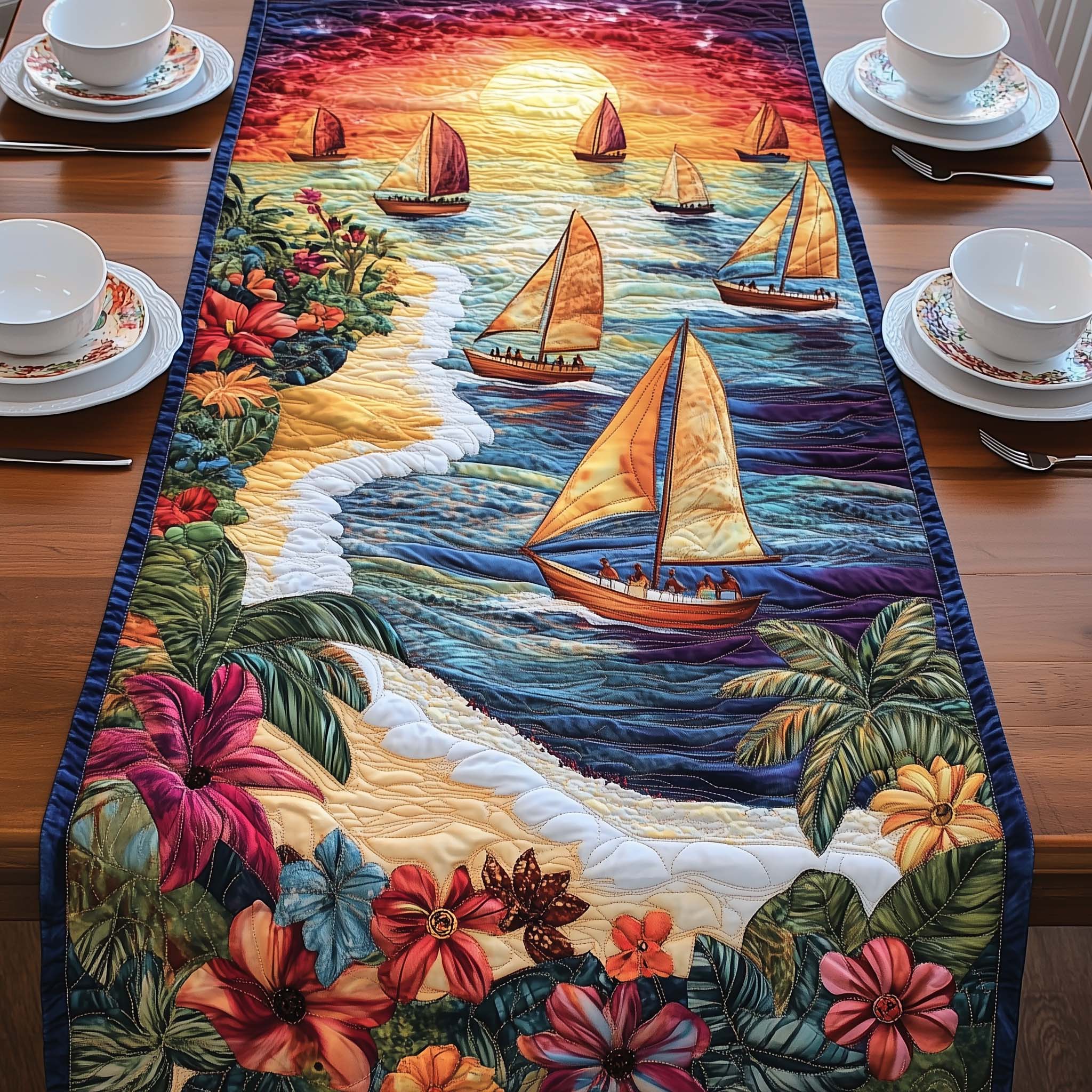 Healing Journey Quilted Table Runner, Easter Table Runner, Spring Table Runner, Mother's Day Gifts
