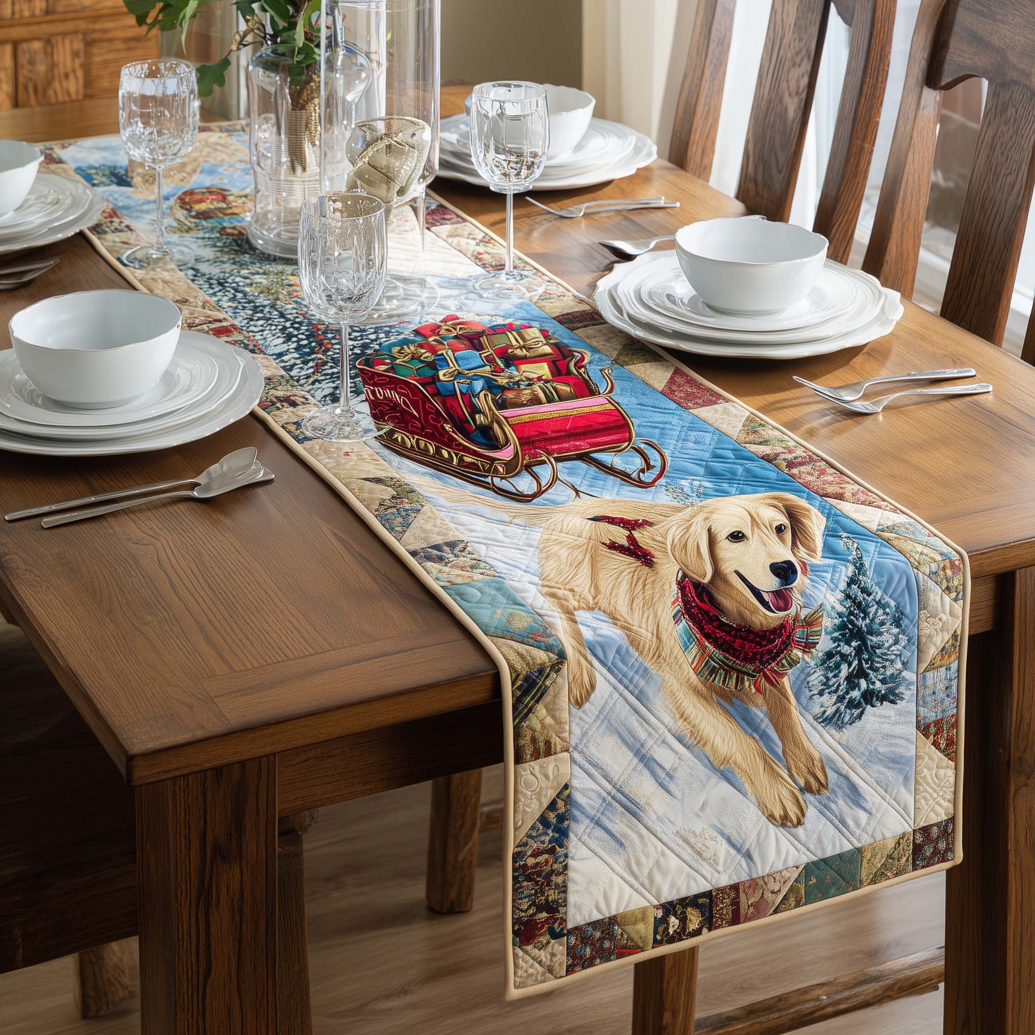 Playful Adventure Quilted Table Runner, Easter Table Runner, Spring Table Runner, Mother's Day Gifts