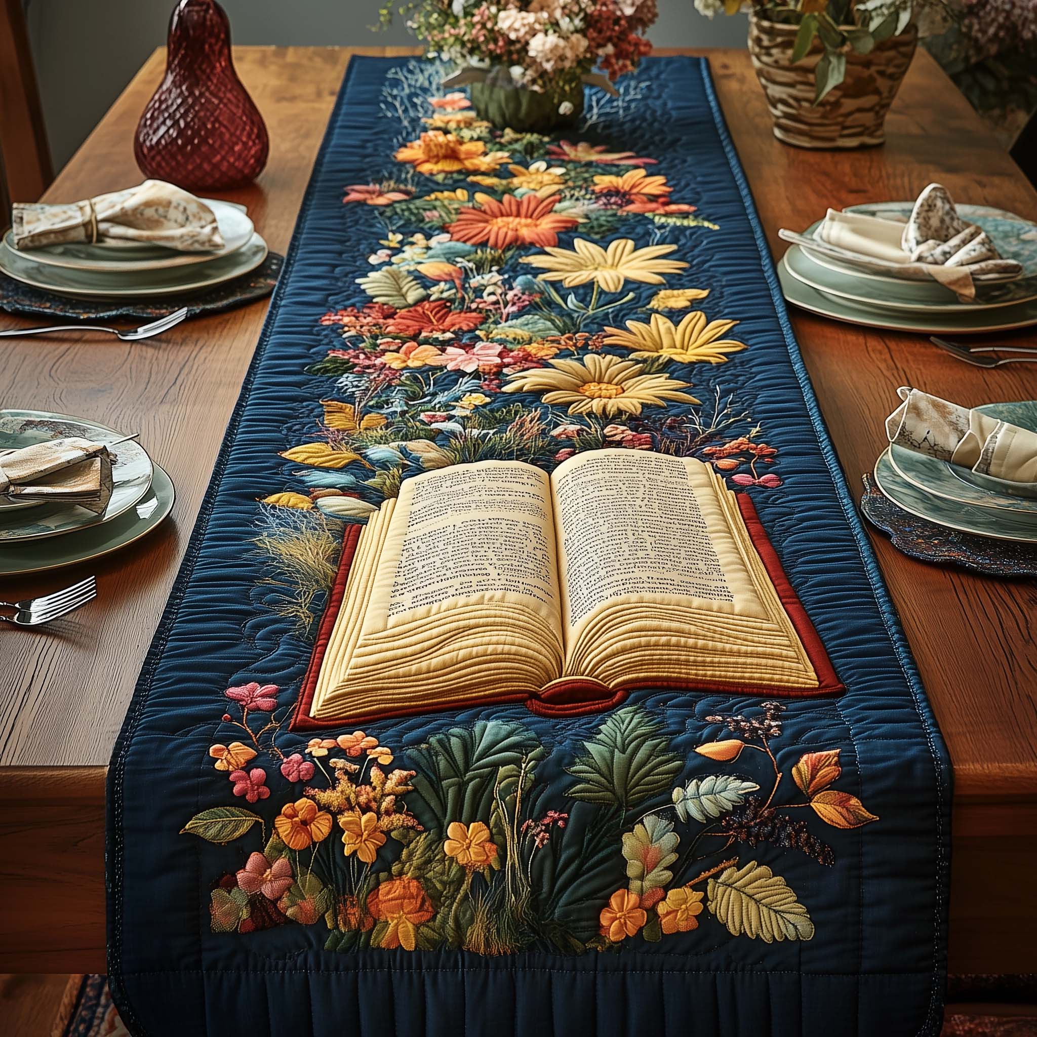 Secret Tales Quilted Table Runner, Easter Table Runner, Spring Table Runner, Mother's Day Gifts