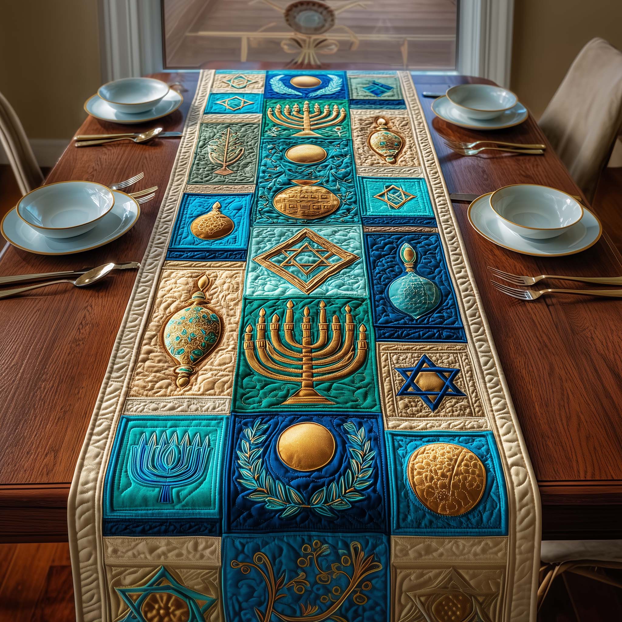 Royal Symbols Quilted Table Runner, Easter Table Runner, Spring Table Runner, Mother's Day Gifts