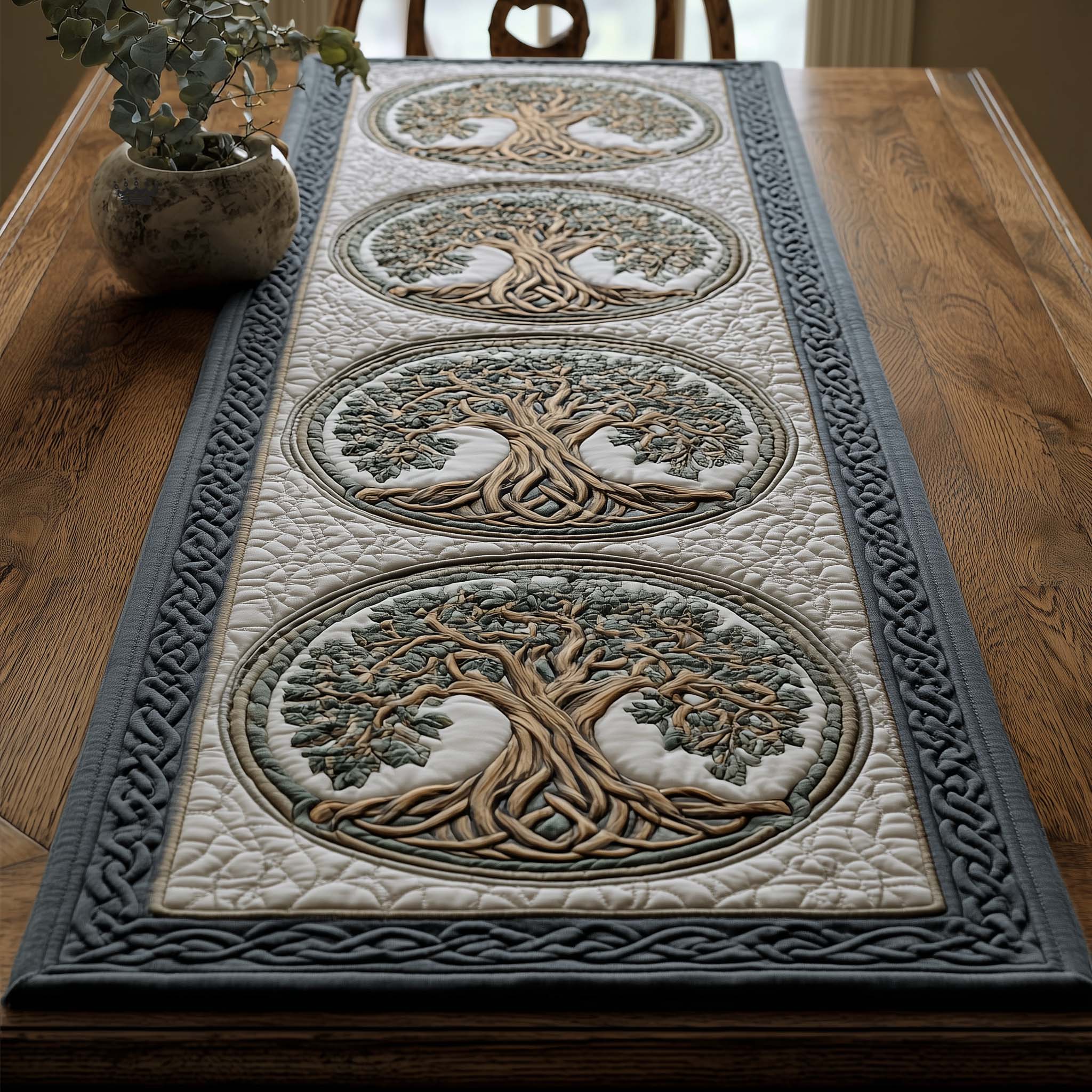 Celtic Tree of Life Quilted Table Runner, Easter Table Runner, Spring Table Runner, Mother's Day Gifts