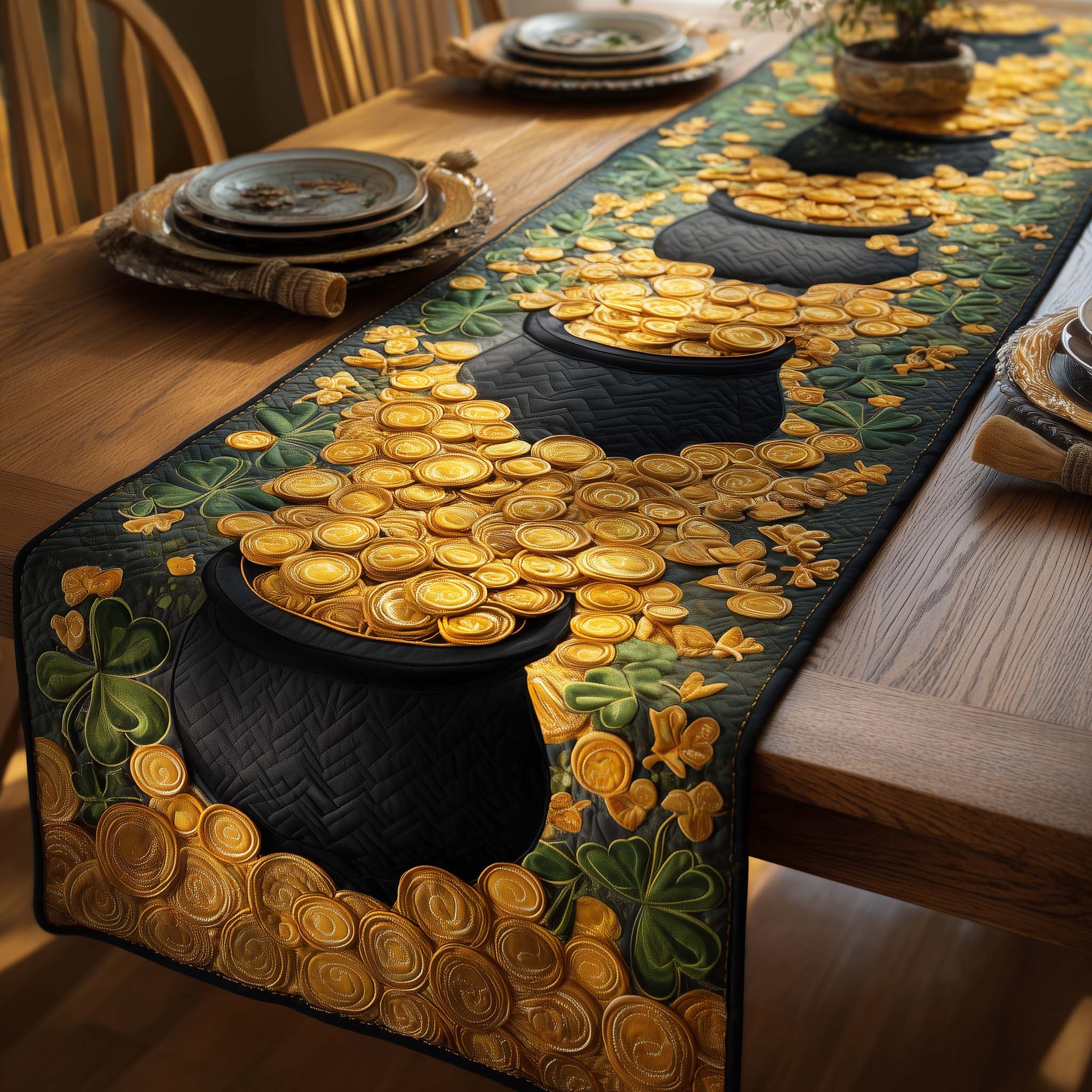 Lucky Hoard Quilted Table Runner, Easter Table Runner, Spring Table Runner, Mother's Day Gifts