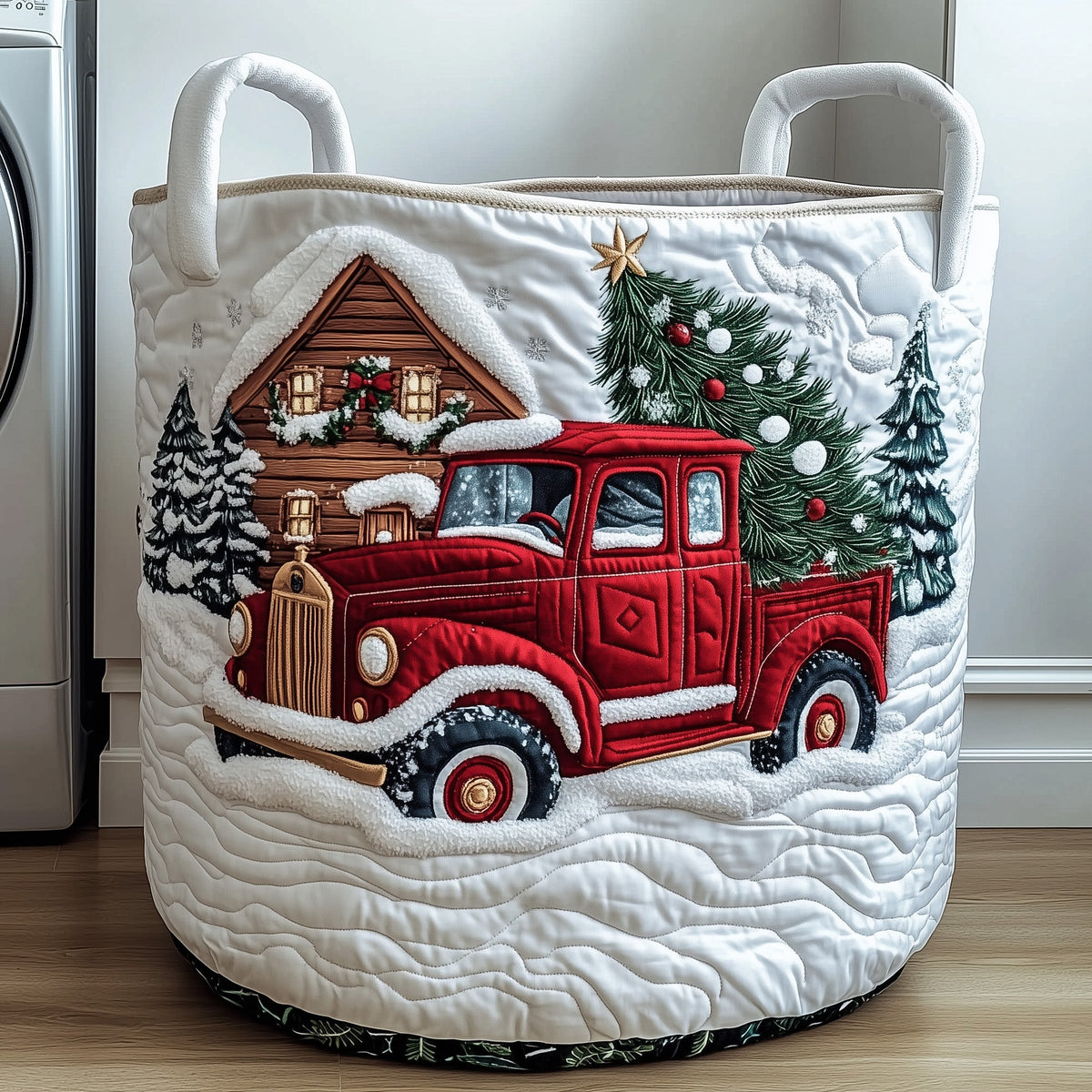 Red Truck Christmas Tree laundry basket